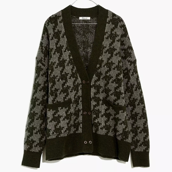 Madewell Sweaters - Nwot Madewell Allston Double-Button Cardigan Sweater in Houndstooth cardigan XL